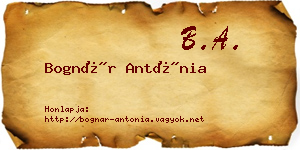Bognár Antónia névjegykártya