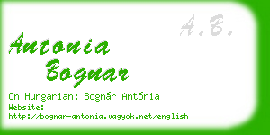 antonia bognar business card