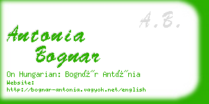 antonia bognar business card